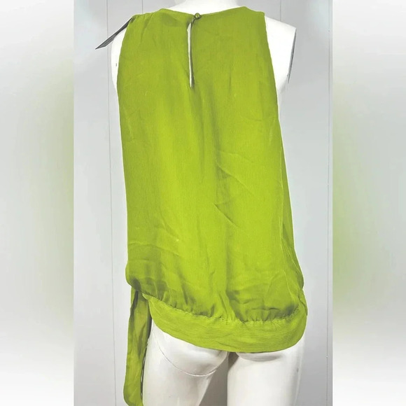 NWT Apt. 9 Womens Pleated Neck Sleeveless Green top Blouse Lined Shirt Sz L - Picture 5 of 8